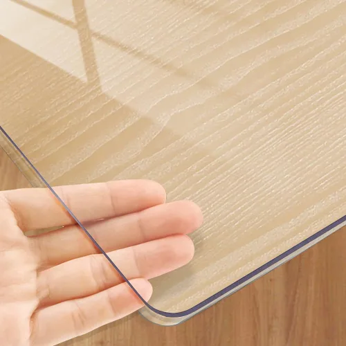 Vista 11 de Protector de mesa esmerilado de 12 x 24 pulgadas, cubierta de mesa de plástico de 2mm de grosor, protector de mantel de plástico transparente, a