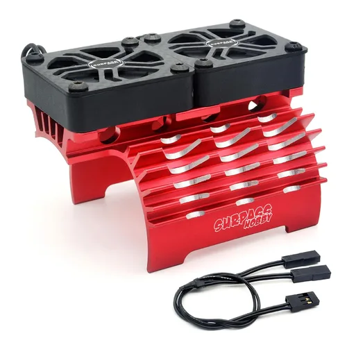 Vista 10 de Surpass Hobby - Ventiladores de refrigeración RC de 1.575 pulgadas, 16000 RPM de alto RPM, ventilador de motor de automóvil RC para 1/8 1/10 RC Car