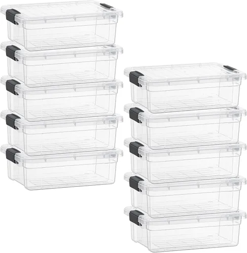Vista 116 de Superio Mini contenedor de almacenamiento de plástico para crayón, suministros de arte y estuche de costura, organizador pequeño apilable