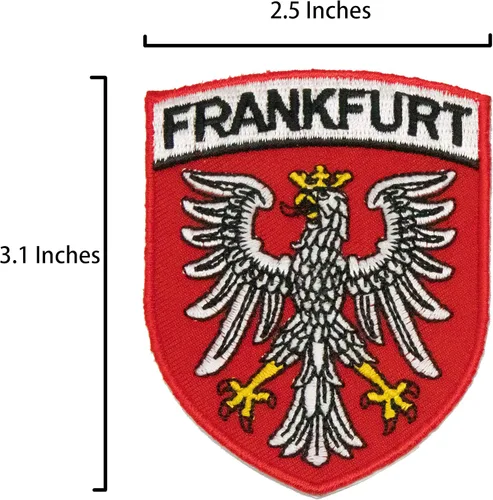Vista 2 de A-ONE -Alemania Frankfurt Landmark Aguja Parches 2 piezas + insignia de bandera de país 1 unidad, para camisas, faldas, parches de costura o hierro