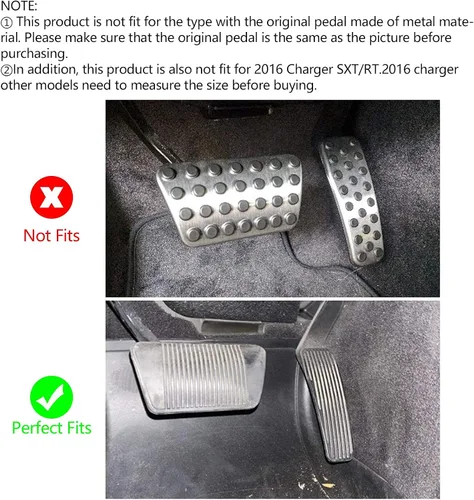Vista 8 de sportuli Kit de cubiertas antideslizantes de aluminio para freno y pedal de acelerador sin taladrar para Dodge Challenger Charger Chrysler 300 Azul