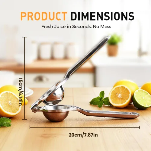 Vista 6 de Lemon Squeezer Stainless Steel Citrus Juicer, 2026 New Handheld Juicer for Home Use – Non-Slip Manual Citrus Juicer for Lemons, Oranges, and 1PC