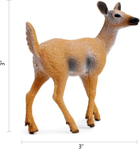 Vista 4 de RESTCLOUD Figuras de ciervo para decoración de pasteles, figuras de juguetes de ciervo, pequeños animales del bosque, juego de 3