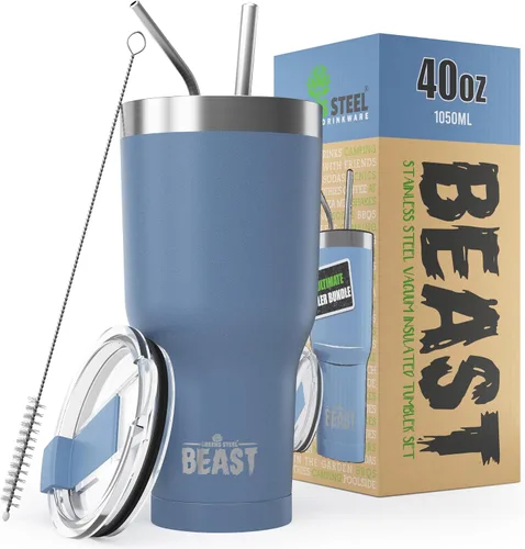 Vista 46 de Beast Vaso de 10 oz de Acero Inoxidable con Aislamiento al Vacío para Café y Hielo de Doble Pared Termo de Viaje (Blanco Ártico)