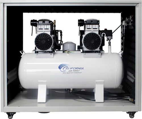 Vista 7 de California Air Tools 20040SPCAD - Compresor de aire ultra silencioso y sin aceite, tanque de 20 galones, nivel de ruido de 65 dB, en gabinete a