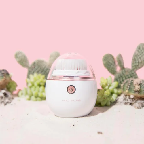 Vista 8 de YouthLab Pure Radiance, cepillo de limpieza facial vibratorio, eléctrico, 3 modos, 3 cabezales de cepillo (2 cerdas, 1 silicona), impermeable, Oro