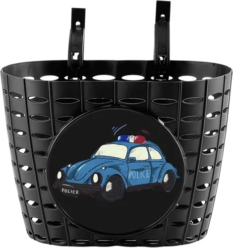 Vista 8 de Boys Bike Basket, Cute Bicycle Basket for Kids, Toddlers, Plastic Front Handlebar Basket for Scooter, Tricycle