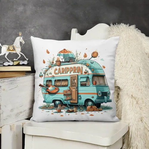 Vista 12 de Fundas de almohada estilo campista con diseño de casa rural, estilo campista, estilo vintage, cuadrada, para sofá, sala de estar, dormitorio