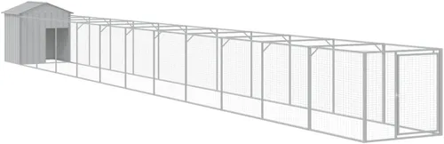 Vista 11 de vidaXL Casa para Perros con Techo Antracita 46.1"x239.8"x48.4" Acero Galvanizado