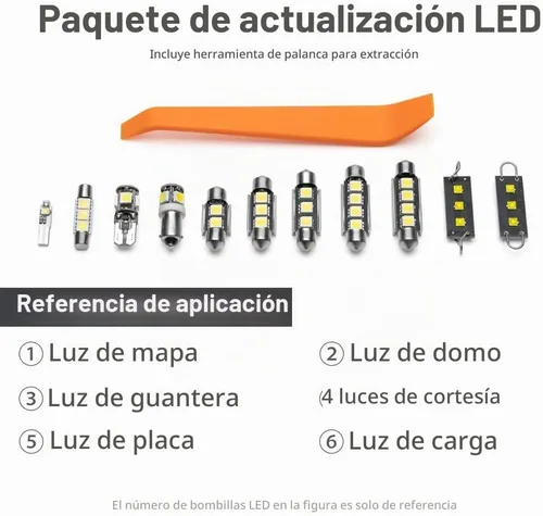 Vista 9 de nsautolighting 10 piezas de bombillas LED blancas para luces interiores para Dodge Dakota 1997-2004, 6000K súper brillantes, Plug and Play,