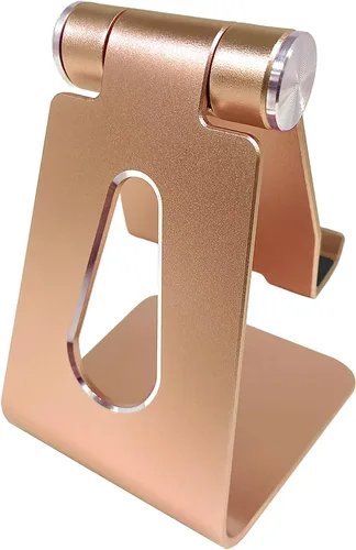 Vista 6 de Soporte ajustable de aluminio multiángulo para teléfono y tableta, base antideslizante, estación de carga para escritorio, cama, cocina, oficina
