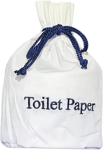 Vista 16 de Funda para rollo de papel higiénico – 9 x 5.5 pulgadas reutilizable de algodón con cierre de cordón, bolsa decorativa de papel higiénico de baño