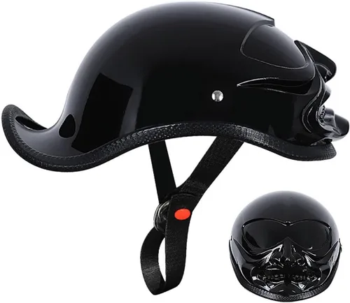 Vista 8 de Half-Shell - Casco de motocicleta, casco de motocicleta con cara abierta, certificación ECE/DOT, medio casco, M (57 ~ 22.8 in)