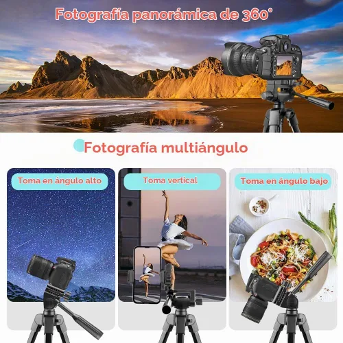 Vista 3 de UBeesize Trípode para iPad de 64 pulgadas para iPhone y cámara con control