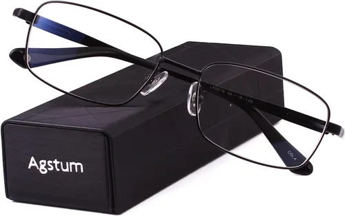 Vista 37 de Agstum Gafas ópticas de montura duradera de titanio con montura completa