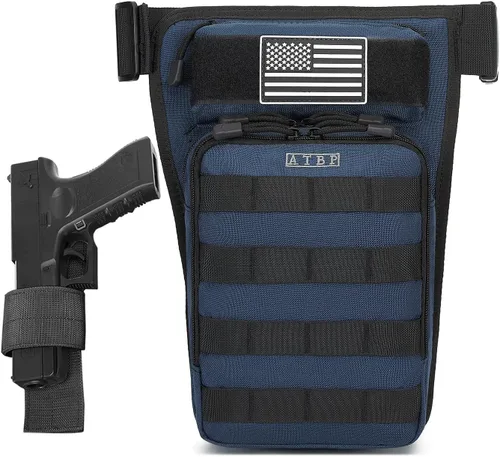 Vista 8 de Bolsa Táctica de Motocicleta para Pierna con Funda de Muslo y Holster para Pistola de Hombres para Caza y Tiro al Blanco con Almacenamiento
