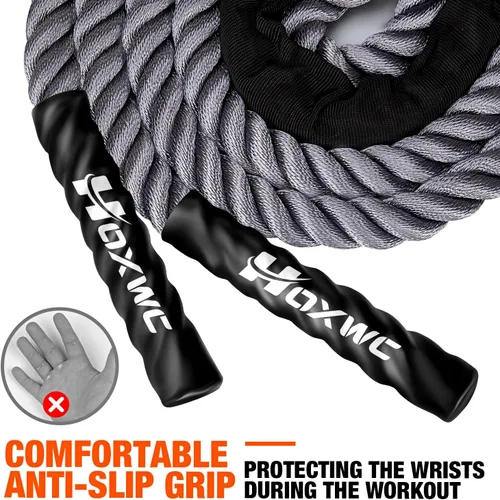 Vista 5 de HOXWC Cuerda de Saltar, Cuerda de Saltar con Peso para Fitness, Cuerdas de Saltar Pesadas para Hombres Mujeres Niños, Set de Equipo de Entrenamiento