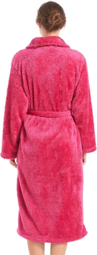 Vista 3 de Inner Wish Bata de felpa para mujer, acogedora y cálida, bata de spa con bolsillos