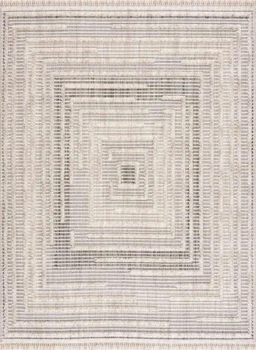 Vista 15 de Hauteloom Aria - Alfombra para sala de estar y dormitorio, con borde geométrico de medallón de diamante, envejecida, bohemio, transicional, tribal