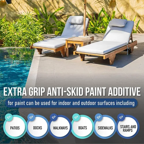 Vista 4 de Aditivo de pintura antideslizante para pintura epoxi de color, uretano y acrílica. Aditivo de arena antideslizante de agarre extra que aumenta
