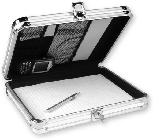 Vista 2 de Vaultz Estuche con Candado Deluxe para Tablet y Portátil, Negro Táctico, VZ03760