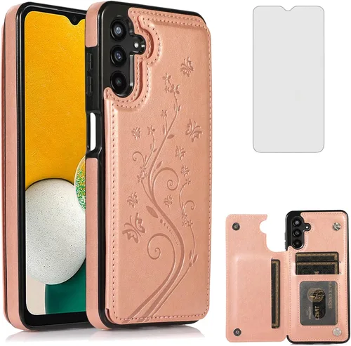 Vista 10 de Asuwish Funda de teléfono para Samsung Galaxy A13 5G/4G con protector de pantalla de vidrio templado, tarjetero con soporte para tarjeteros, soporte