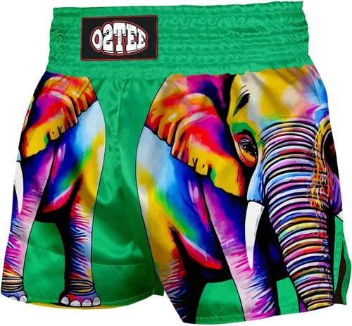 Vista 18 de O2TEE Muay Thai Pantalones cortos de boxeo MMA Kickboxing Estilos Tradicionales Pantalones Cortos Nation Bop