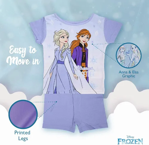 Vista 5 de Disney Girls' 4-Piece Snug-fit Cotton Pajamas Set