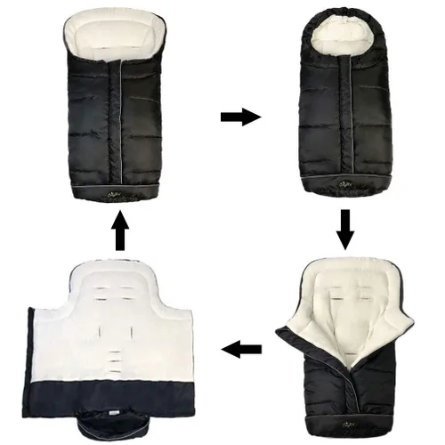 Vista 2 de Saco de dormir acogedor para bebé, saco de dormir para cochecito de bebé, estilo de cremalleras de 5 vías para bebé fácil de poner y quitar
