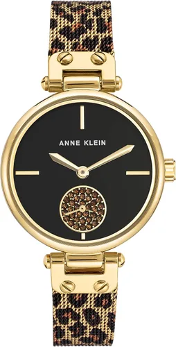 Vista 8 de Anne Klein Reloj de pulsera de malla acentuada con cristal prémium para mujer