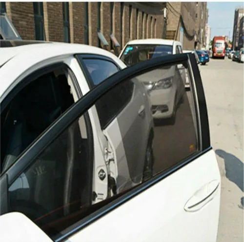 Vista 7 de AOLI 2 unids coche parasol cubierta ventana trasera lateral bloqueo estático visera escudo pantalla negro