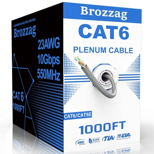 Vista 30 de Cable Ethernet de 20 pies para Cat6/Cat5E, 10 Gbps compatible con Cat8/Cat7, cable de red 24AWG para interiores y exteriores, entierro directo Negro