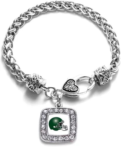 Vista 244 de Pulsera de dijes cuadrados de plata con joyería de circonita cúbica