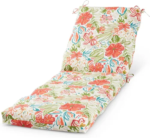Vista 47 de Cojín reversible para silla de descanso para exteriores, color blanco tropical