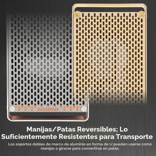 Vista 6 de InWin Dubili - Chasis para juegos de torre completa (serie iBuildiShare) con ventilador ARGB preinstalado x 4 (gris titanio)