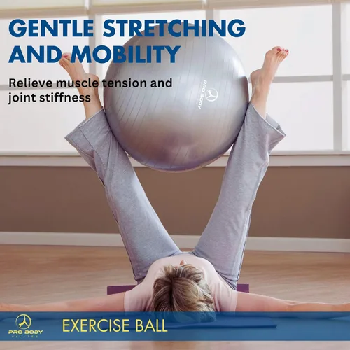 Vista 6 de ProBody Pilates Pelota de Ejercicio - Bola de Balance de Varios Tamaños de Grado de Gimnasio para Fitness, Yoga, Entrenamiento, Embarazo y Terapia