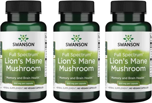Vista 8 de Suplemento vitamínico de Swanson de espectro completo. Hongo Melena de León. 500 mg, Swanson-SW1096, 1