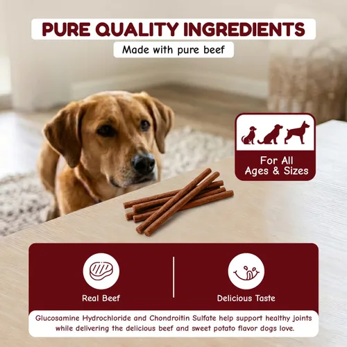 Vista 5 de Loving Pets Palitos de carne gourmet - Receta de batata y ternera, golosinas para perros, 5 onzas