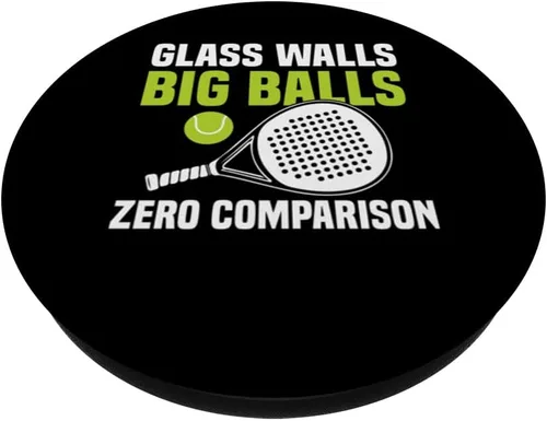 Vista 2 de Glass Walls Big Balls Padel Racquet Paddle PopSockets Adhesive PopGrip