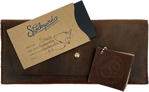 Vista 7 de Hide & Drink, Bolsa larga de utilidad hecha a mano de cuero de grano completo, elegante cartera para llevar y almacenar efectivo, monedas, tarjetas