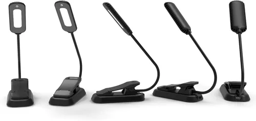 Vista 4 de ZYK Luz de libro, 12 LED USB recargable luz de lectura con 3 niveles de brillo para protección ocular lámpara de lectura nocturna