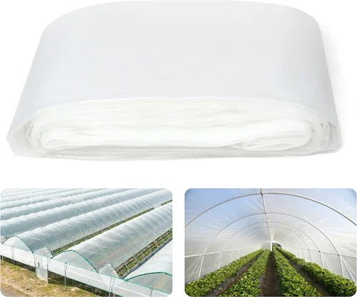 Vista 11 de Fencer Wire Lámina de plástico transparente para invernaderos de 6 mil resistente a los rayos UV, cubierta de invernaderos para horticultura