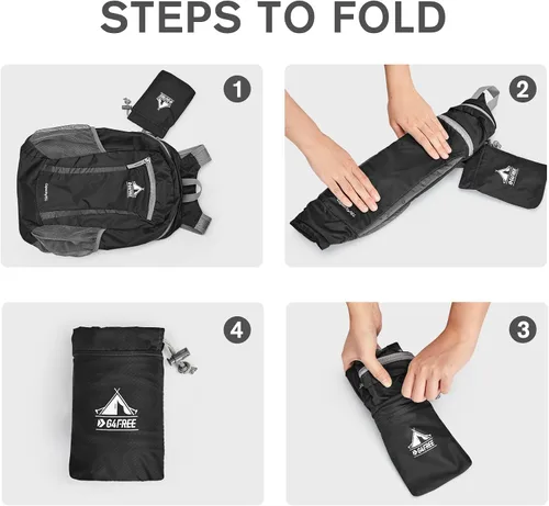 Vista 5 de G4Free Mochila de senderismo de 16 litros, mochila pequeña ligera y plegable para viajes, camping, al aire libre, hombres y mujeres