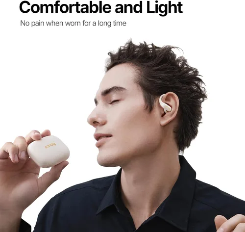 Vista 4 de Sanag Auriculares inalámbricos Bluetooth 5.3 con micrófono ENC, los mejores auriculares ligeros de conducción de aire, sonido estéreo de alta