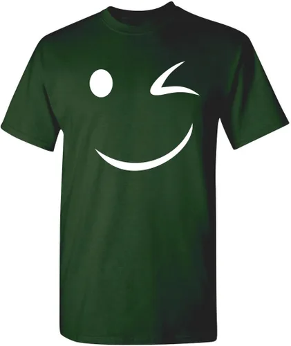 Vista 13 de Camiseta divertida con diseño de cara sonriente con texto en inglés «Happy Wink»