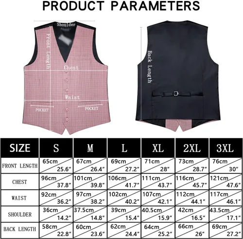 Vista 2 de Men's Slim Single Breasted Vest Four Seasons Business Jacket Fashion Casual Classic