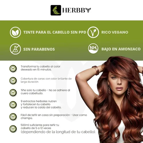 Vista 3 de HERBBY Champú con color para cabello gris para cobertura y transformación del color con 9 extractos herbales – De larga duración (6-8 semanas)