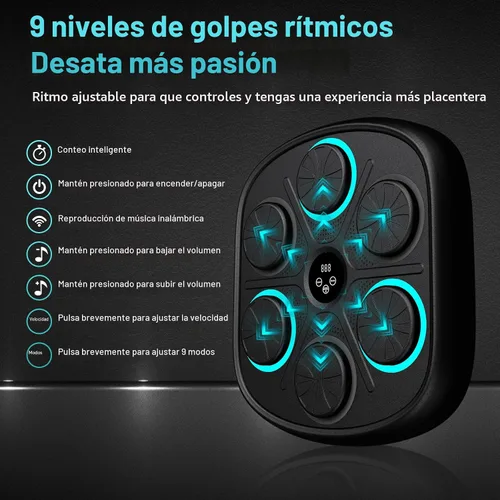 Vista 5 de OurStarry Modelo Nuevo 2025 Máquina de Boxeo Inteligente con Música para Adultos y Niños, Máquina de Entrenamiento con LED Montada en Pared, Equipo