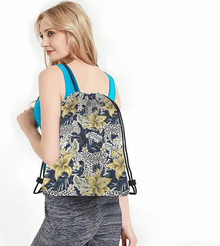 Vista 4 de Mochila con cordón de unicornio arcoíris y bolsa de gimnasio con cordón, Multi-a139, Mochilas de viaje