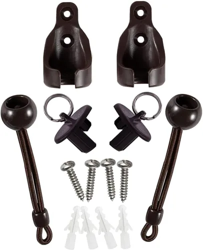 Vista 11 de Kit de bungee + tapas finales, soportes de montaje universales de repuesto para persianas enrollables exteriores e interiores (beige, 1 unidad)